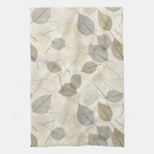 Linge De Cuisine Feuilles rustiques pressées avec palette de terre 