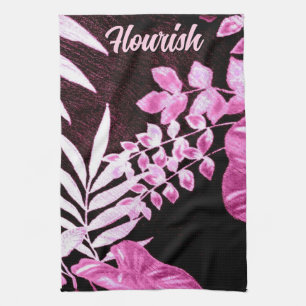 Linge De Cuisine Feuilles tropicales botaniques Palmier Rose Person