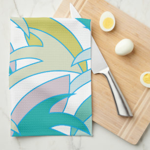 Linge De Cuisine Feuilles tropicales colorées vintage
