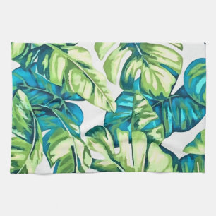 Linge De Cuisine Feuilles tropicaux colorés de Banana et Monstera