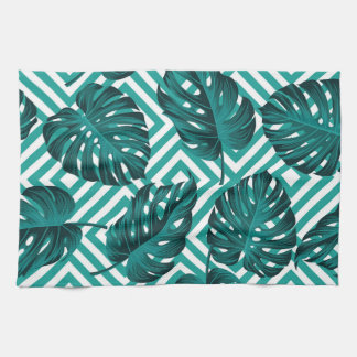 Linge De Cuisine Feuilles tropicaux : Motif Floral sans joint.