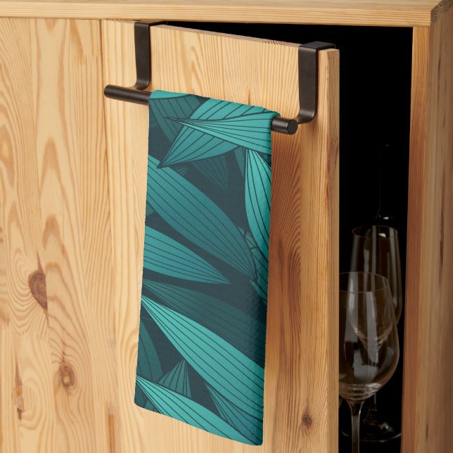 Linge De Cuisine Feuilles tropicaux rayonnants (Pliage en tiers)