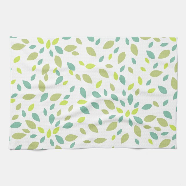 Linge De Cuisine Feuilles (Vertes) (Horizontal)
