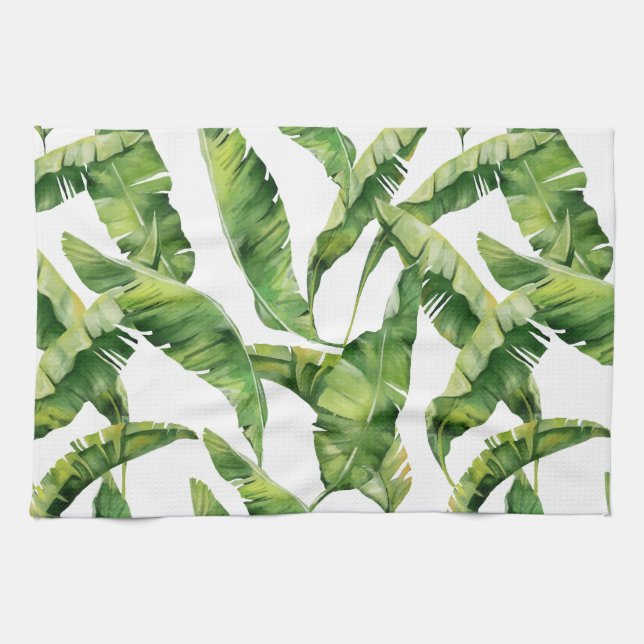 Linge De Cuisine Feuilles verts (Horizontal)