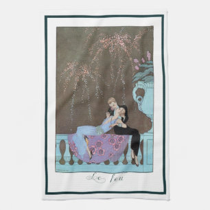 Linge De Cuisine Feux d'artifice Art Déco vintage Le Feu, George Ba