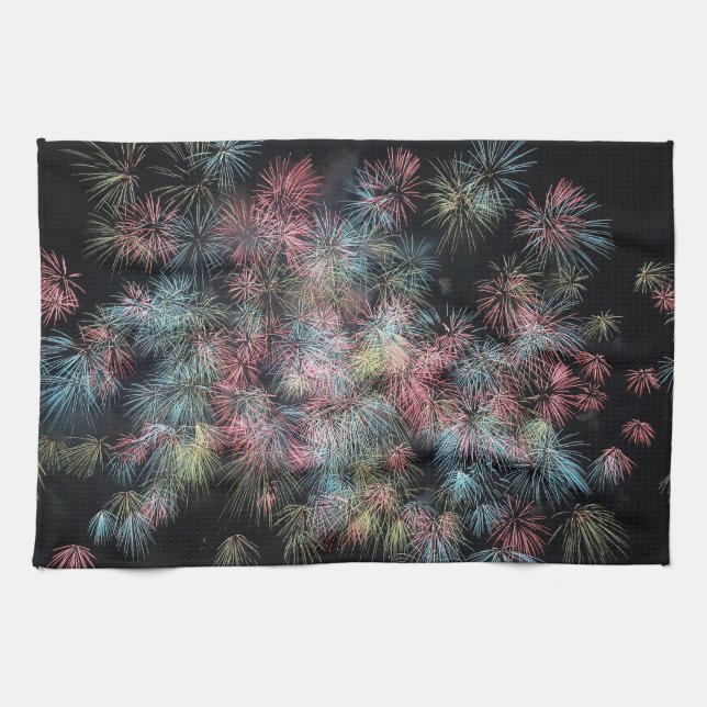 Linge De Cuisine Feux d'artifice colorés (Horizontal)