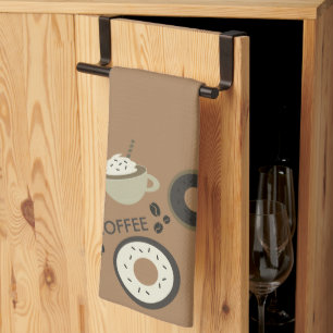 Linge De Cuisine Fèves de café Donuts Sweet Barista