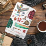 Linge De Cuisine Fière d'être canadienne | Illustration aquarelle<br><div class="desc">Un parfait morceau d'art de collection pour tous ceux qui aiment le Canada. Avec des illustrations aquarelles de symboles canadiens emblématiques. Ajoutez votre libellé personnalisé à cette conception à l'aide des cases "Modifier ce modèle de conception" situées à droite de l'élément, ou cliquez sur le bouton bleu "Customiser" pour arranger...</div>