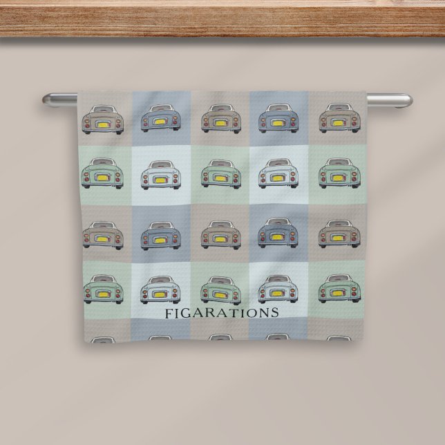 Linge De Cuisine Figarations Saisons Figaro Nom de la voiture Servi (It's figaro season! A fun figgy kitchen towel with space for your name or your car)