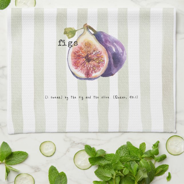 Linge De Cuisine Figues - Verset du Coran (Plié)
