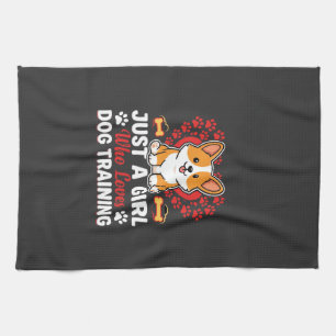Linge De Cuisine Fille aime le dressage de corgi