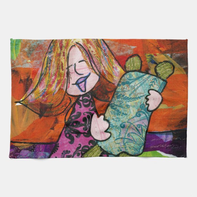 Linge De Cuisine Fille avec Torah (Horizontal)