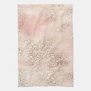 Linge De Cuisine Fille Blush Pink Glam Empreinte de léopard or