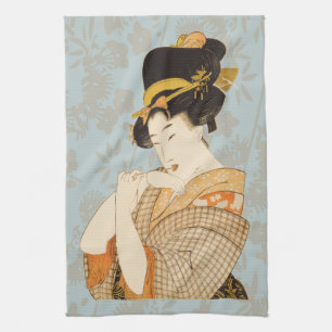 Linge De Cuisine Fille Geisha Japonaise Vintage en Kimono
