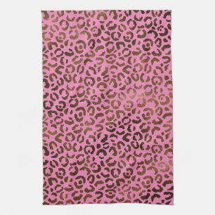 Linge De Cuisine Fille Glam Brown Empreinte de léopard rose