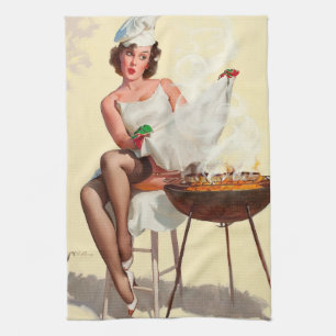 Linge De Cuisine Fille pin-up barbecue