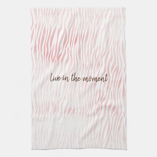 Linge De Cuisine Fille rose blanc Aquarelle Animal Zebra Imprimer (Vertical)
