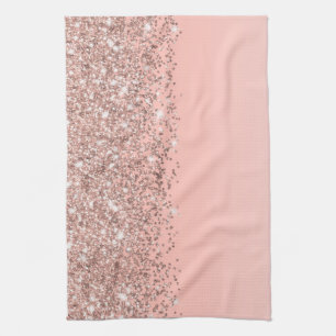 Linge De Cuisine Fille Rose Gold Confetti Pink Gradient Ombre
