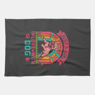 Linge De Cuisine Fille tout simplement amoureuse du chien Bouledogu