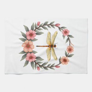 Linge De Cuisine Filles esthétiques Cottagecore Floral Libellule Mi