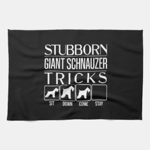 Linge De Cuisine Filles Imbéciles de Schnauzer Géant Stubborn, drôl