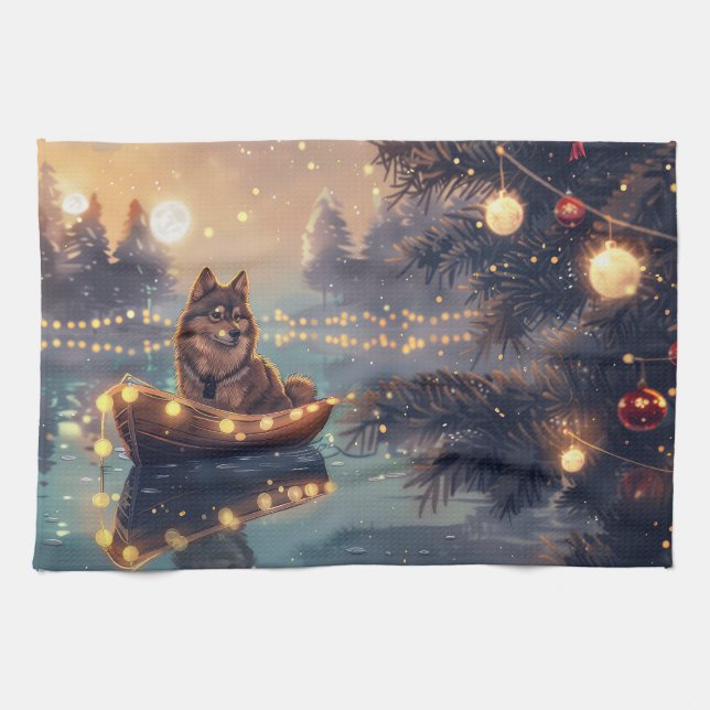 Linge De Cuisine Finlandais Lapphund Noël Festive Voyage (Horizontal)