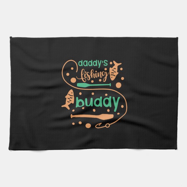 Linge De Cuisine Fishing Art Daddy Fisher Friends (Horizontal)