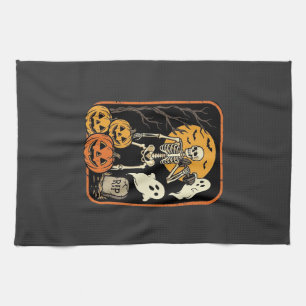 Linge De Cuisine Fitness Halloween squelette fantôme citrouille Wor