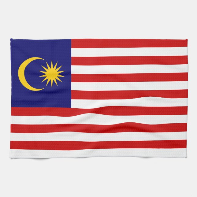 Linge De Cuisine Flag malaisien (Horizontal)