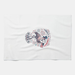 Linge De Cuisine Flamant Patriotique Design de Chemise Gravure Vint