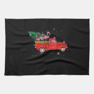 Linge De Cuisine Flamant rose équitation Camion Rouge Noël Noël Noë