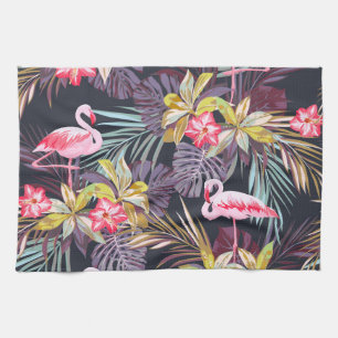 Linge De Cuisine Flamant rose Tropical : Motif sans couture d'été