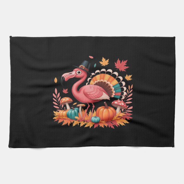 Linge De Cuisine Flamant rose Turquie mignonne Flamant rose Turquie (Horizontal)