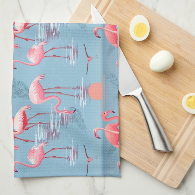 Linge De Cuisine Flamants Motif 1 (Quart Plié)