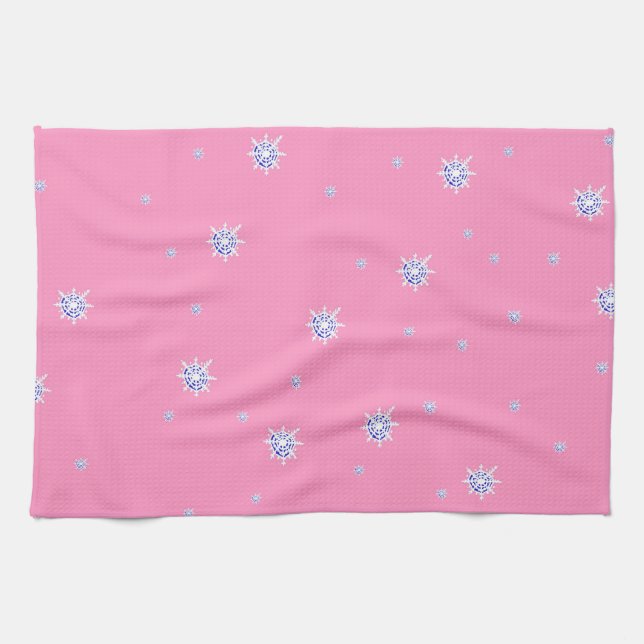 Linge De Cuisine Flambeaux d'hiver roses (Horizontal)