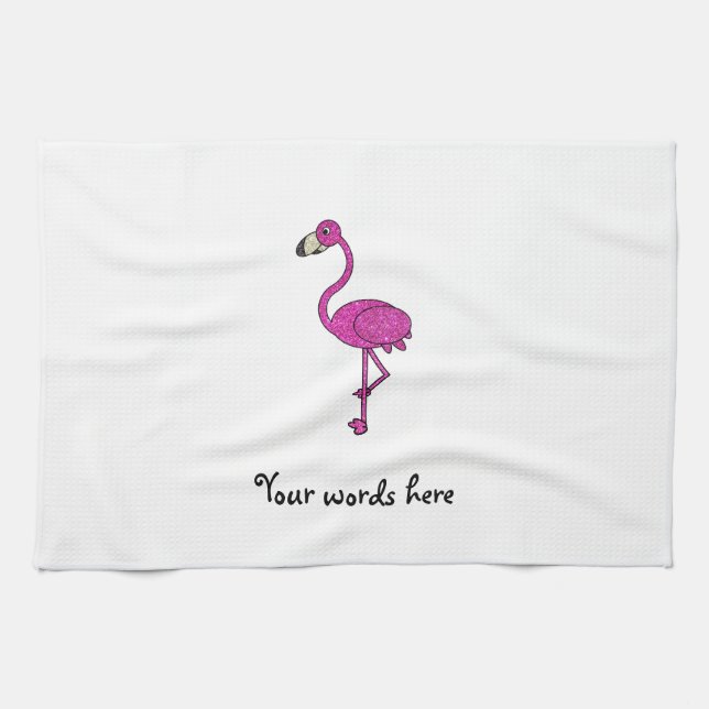 Linge De Cuisine Flamingo parties scintillant rose (Horizontal)
