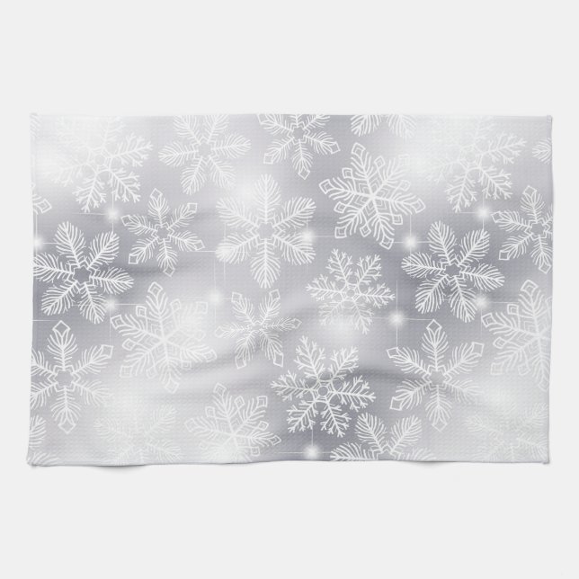 Linge De Cuisine Flammes de neige et lumières (Horizontal)