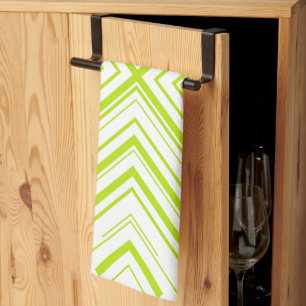 Linge De Cuisine Flèches en vert et blanc