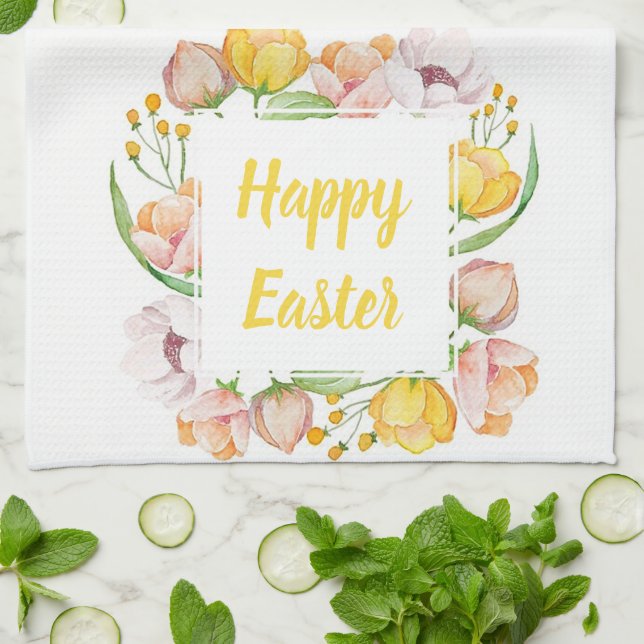 Linge De Cuisine fleur aquarelle (Plié)