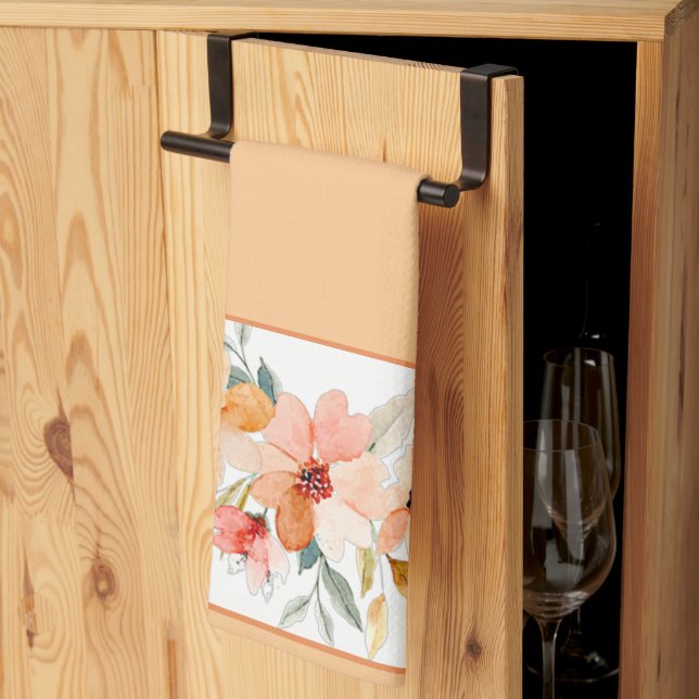 Linge De Cuisine Fleur aquarelle d'automne  (Pliage en tiers)