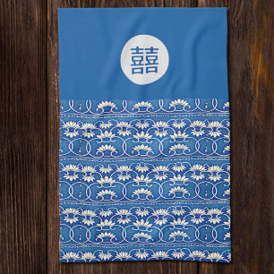 Linge De Cuisine Fleur chinoise - double bonheur