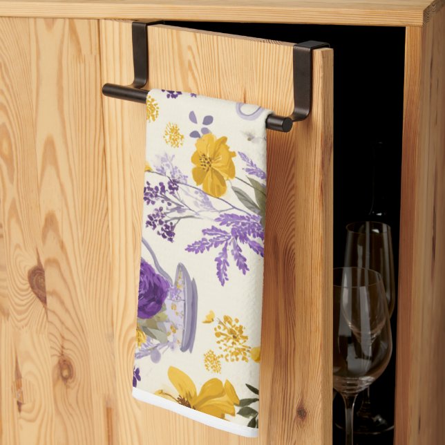 Linge De Cuisine Fleur dansante  (Pliage en tiers)
