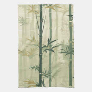 Linge De Cuisine Fleur de bambou sereine asiatique  (3)