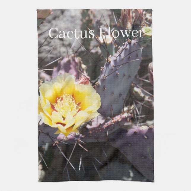 Linge De Cuisine Fleur de cactus jaune (Vertical)