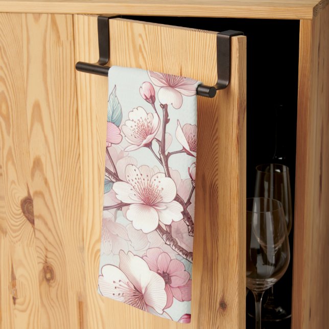 Linge De Cuisine Fleur de Cerisier (Pliage en tiers)