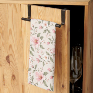 Linge De Cuisine Fleur de cerisier rose tendre motif floral sans co