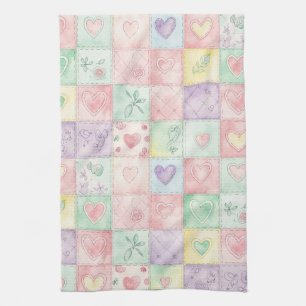 Linge De Cuisine Fleur de cottage vintage patchwork gingham pastel