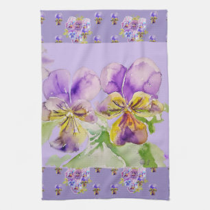 Linge De Cuisine Fleur de fleurs florales de coloration violette de