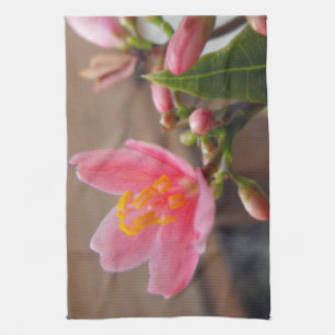 Linge De Cuisine Fleur de Jatropha Rose Clair