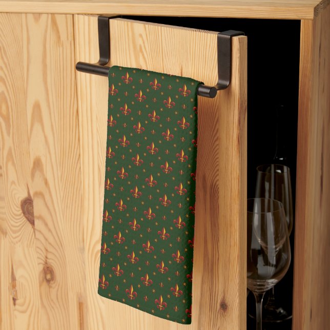 Linge De Cuisine Fleur De Lis (Pliage en tiers)